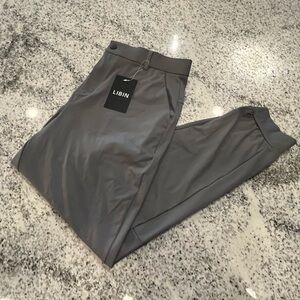Libin Men’s Lightweight Golf Jogger Pants Cuffed Size Large Gray NWT